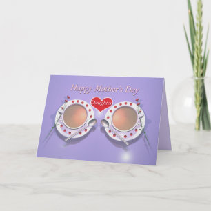 Carte Joyeux thé de la Fête des mères pour fille