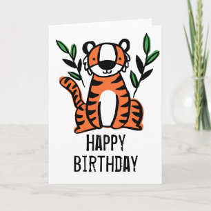 Carte Joyeux tigre d'anniversaire