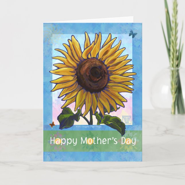 Carte Joyeux tournesol de la fête des mères (Devant)
