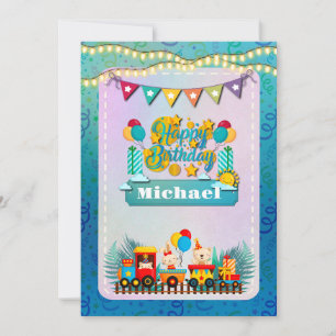 Carte Joyeux Train D'Anniversaire Avec De Beaux Souhaits