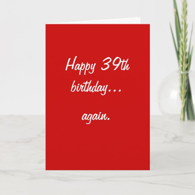 Carte JOYEUX trente-neuvième ANNIVERSAIRE… (Devant)