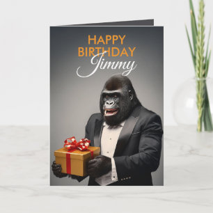 Carte Joyeux Tuxedo Gorilla Funny Anniversaire