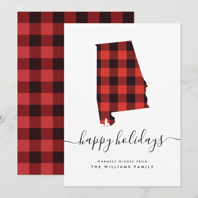 Carte JOYEUX VACANCES Chaleureuses De L'Alabama (Devant / Derrière)