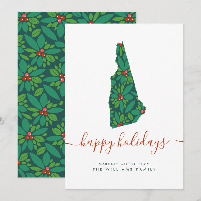 Carte JOYEUX VACANCES Chaleureuses Du New Hampshire (Devant / Derrière)