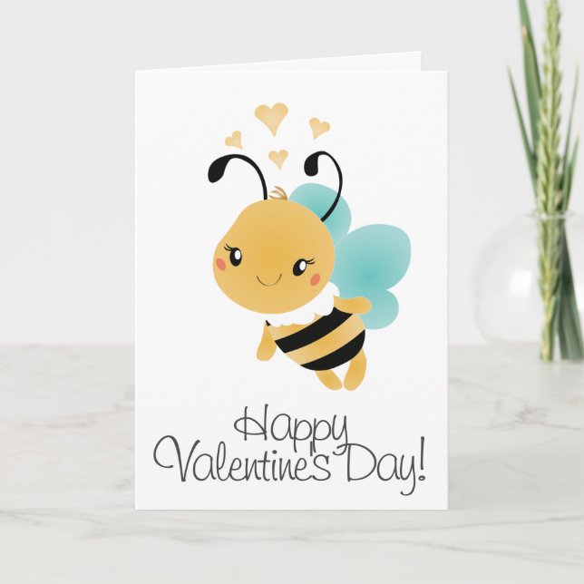 Carte Joyeux Valentin Bumblebee Jaune Noir (Devant)