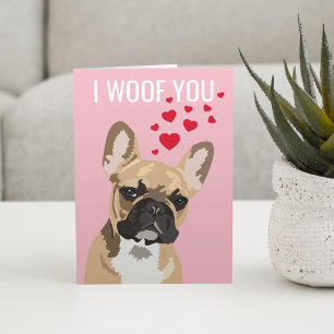 Carte Joyeux Valentin du chien   French Bulldog