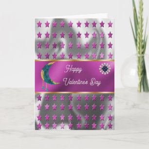 Carte Joyeux Valentine Blue Moon Jewels & Stars