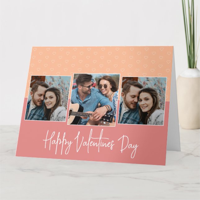 Carte Joyeux Valentines Jour 3 Motif de coeur photo (Devant)