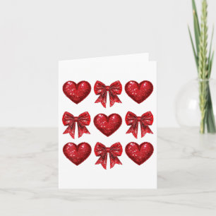Carte Joyeux Valentines Jour Coeur Amour Coquette Bow Gi