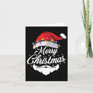 Carte Joyeux visage Père Noël de Noël avec lumières Casq