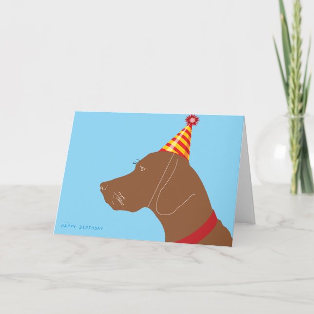 Carte Joyeux Vizsla Boy d'anniversaire ! (Devant)