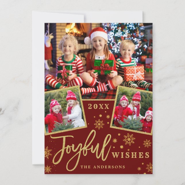 Carte Joyeux voeux de Noël 3 PHOTO voeux de vacances (Devant)