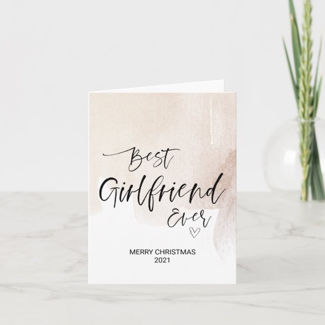 Carte Joyeux voeux de Noël pour Girfriend Gold Noël (Devant)