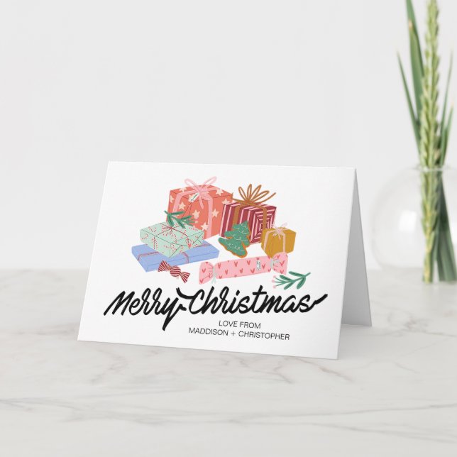 Carte Joyeux voeux de Noël pour les amis de la famille (Devant)