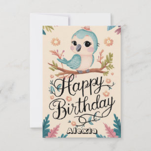 Carte Joyeux voeux de perroquet numérique anniversaire