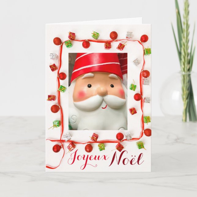 Carte Joyeux Weihnachten Custom Guirlande Pere Wei Karte (Vorderseite)