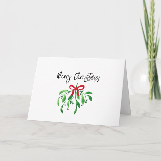 Carte JOYEZ NOËL Mistletoe HEUREUX NOUVEL AN Festive (Devant)