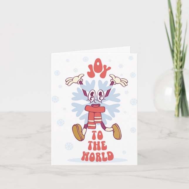 Carte Joyful Holiday Snowflake Caractère (Devant)