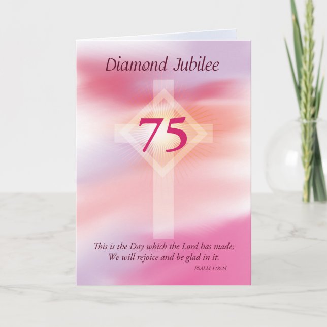 Carte Jubilé de diamant, 75 ans en tant que religieuse (Devant)