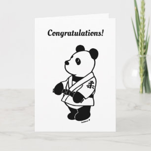 Carte Judo Panda Dessin Animé avec un Félicitations de C