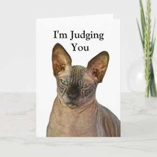 Carte Jugement Sphynx Chat Joyeux anniversaire