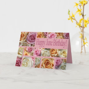 Carte Juin Anniversaire Rose Mois de naissance Fleur