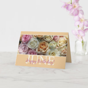 Carte Juin Anniversaire Rose Mois de naissance Fleur