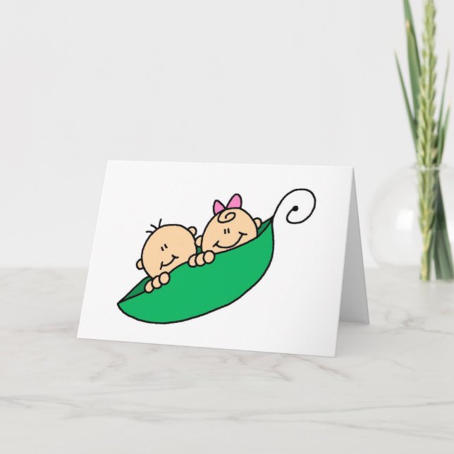 Carte Jumeau et fille en pois (Devant)