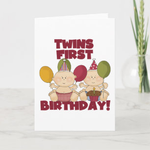 Carte Jumeaux 1er anniversaire - T-shirts et cadeaux pou