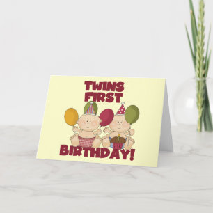 Carte Jumeaux 1er anniversaire - T-shirts et cadeaux pou