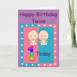 Carte Jumeaux Personnalisés 1er Anniversaire