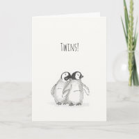 Carte jumelle de pingouins bébé