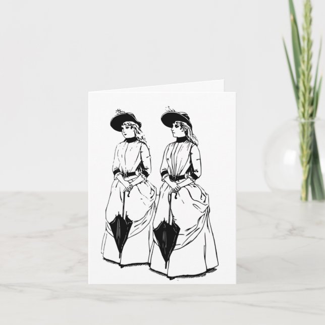 Carte Jumelles de parapluies victoriennes (Devant)