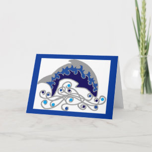 Carte jumping dolphin note card
