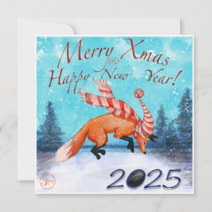 Carte Jumping Fox Xmas Card