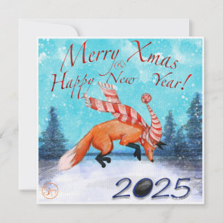 Carte Jumping Fox Xmas Card