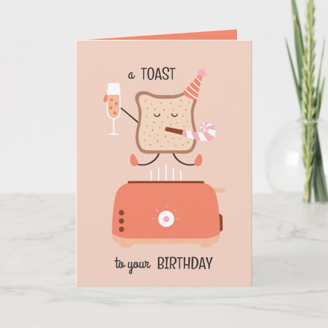 Carte Jumping toast bestie funny birthday card (Devant)