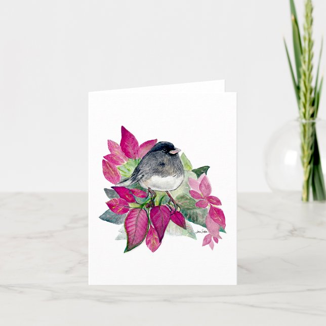 Carte Junco Beauticolor Note (Beautiful Dark Eyed Junco Watercolor Colored Pencil Blank Note Cards from Jenn Steffen Art
)
