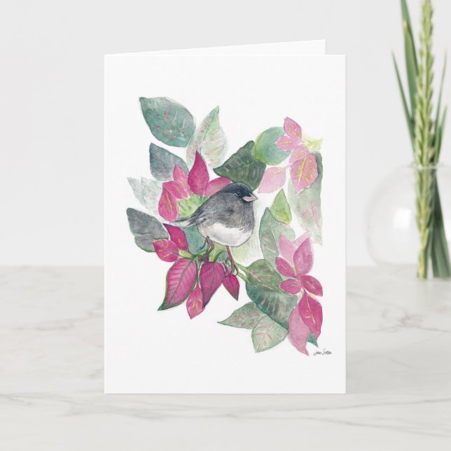Carte Junco Bird Flowers (Devant)