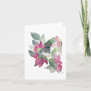 Carte Junco Bird Flowers