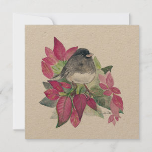 Carte Junco Bird Flowers