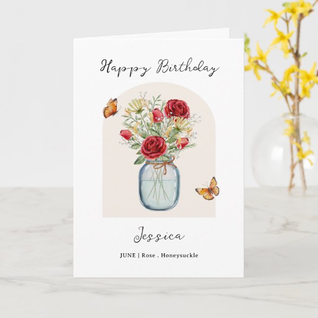 Carte June Birth Month Flower Birthday (Fleur jaune)