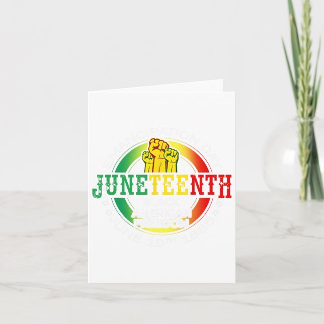 Carte Juneteenth Liberté Afro-Américaine 1865 Mois de l' (Devant)