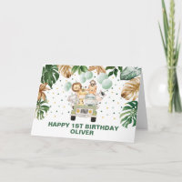 Jungle tropicale Safari Animaux Joyeux Anniversair