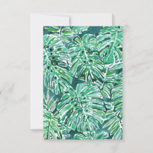 Carte JUNGLE VIBES Green Tropical Monstera Motif