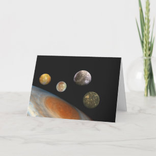 Carte Jupiter et quatre lunes satellites Galiléens
