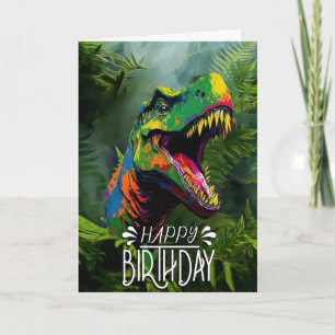 Carte Jurassique Cool Dinosaur Green Jungle