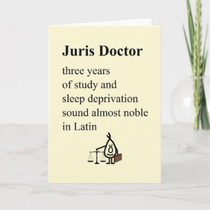 Carte Juris Doctor - humoristique poème de droit (vide à