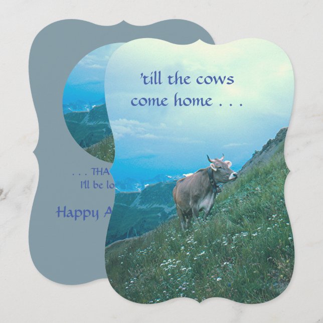 Carte "Jusqu'à ce que les vaches rentrent chez elles"/va (Devant / Derrière)