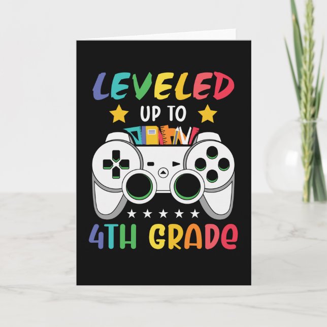 Carte Jusqu'à la 4e année de retour à l'école gamer vidé (Devant)